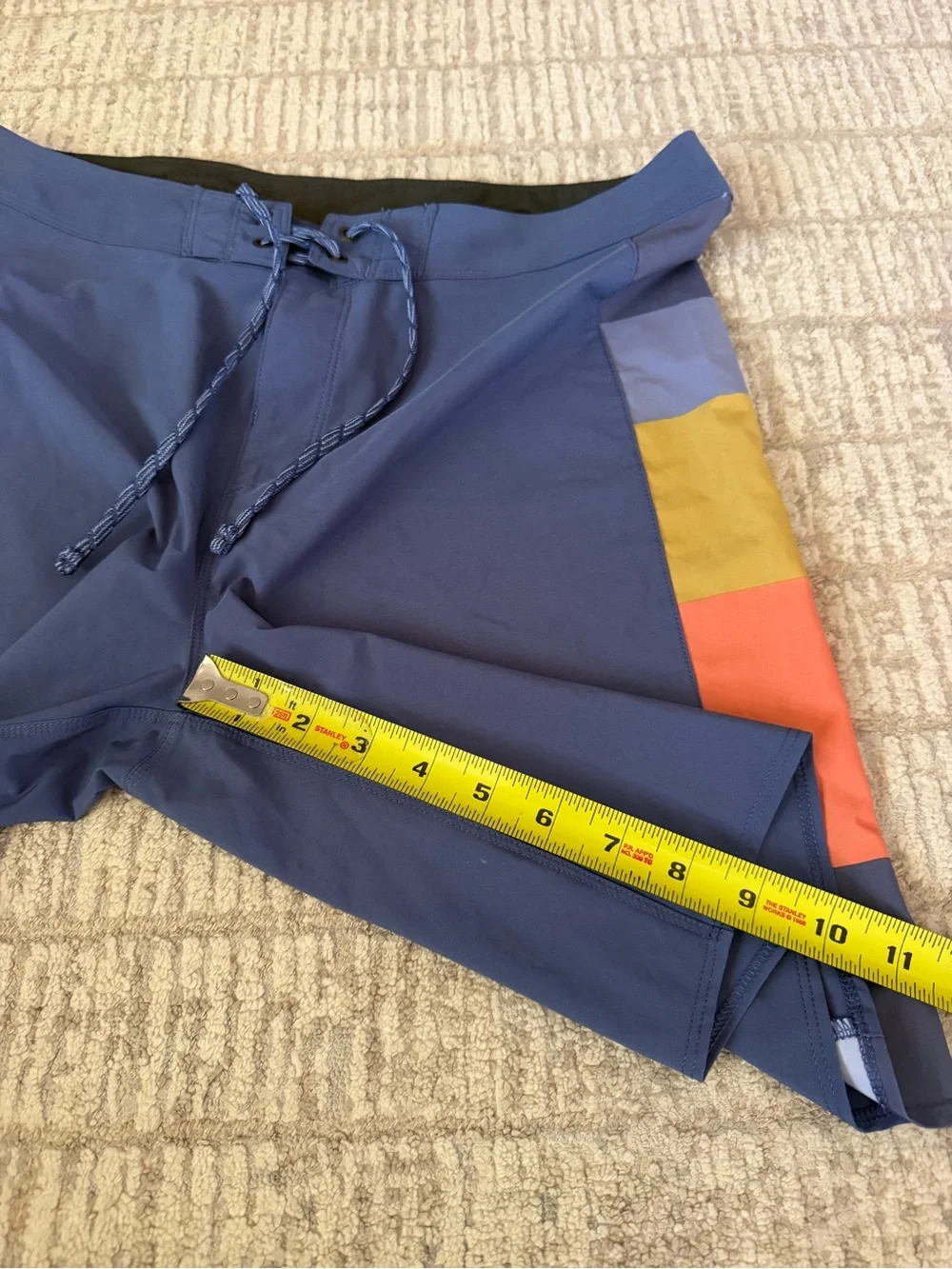 Patagonia Men’s Hydropeak Blue Colorblock Swim Trunks size 31